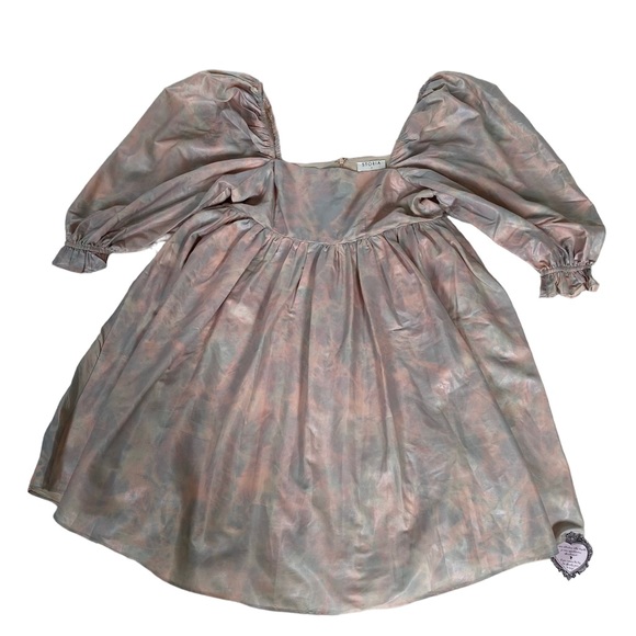 LIKE NEW STORIA BABY DOLL PINK PUFF SLEEVE MINI DRESS TAYLOR SWIFT SIZE SMALL - Picture 6 of 9